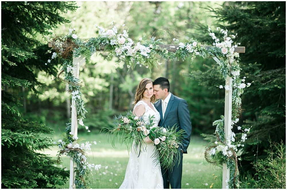 Styled Bridal Shoot, website images, nature inspired photoshoot, outdoor wedding photographer, hybrid wedding photographer, destination photographer, minnesota elopement, fern wedding details, Rice Creek Weddings, Central Minnesota wedding, Celebrations Bridal, Dees Decorating, Pierz Floral, Pete and Joys bakery